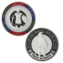 Armor of God Challenge Coin Ephesians 6:1118 Christian Prayer Coin Scripture Engraved Durable Metal
