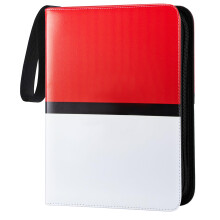 Trading Card Binder 900Card Large Capacity with Removable 9Pocket Sleeves PU Leather Red Album for Collectors