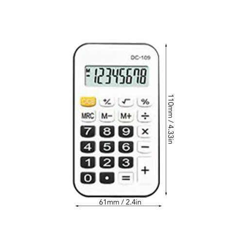 Pocket Calculator Mini ABS Black with Rope - Small 1