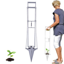 80cm Long Handle Bulb Planter Tool, Durable Iron Vegetable Seedling Transplanter for Garden