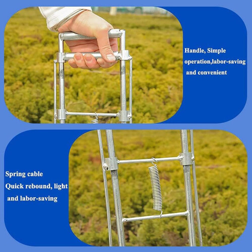 80cm Long Handle Bulb Planter Tool, Durable Iron Vegetable Seedling Transplanter for Garden 2