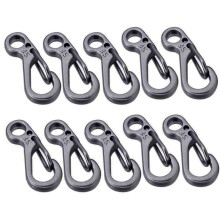 10PCS/ Spring Backpack Clasps Climbing Carabiners EDC Keychain Camping Bottle Hooks Survival Gear - Grey
