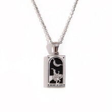 Elegant Silver Plated Tarot Jewelry Necklace With Zodiacal-3