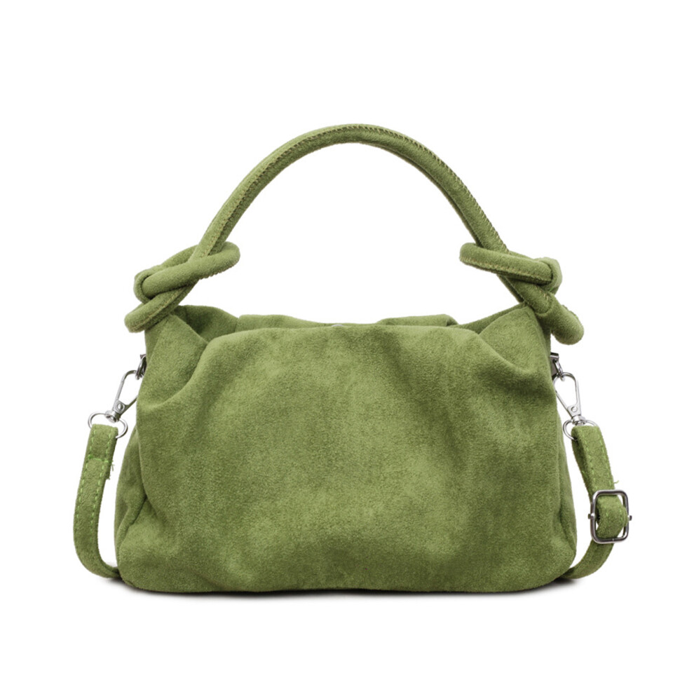 Women Shoulder Bag Suedes Purse Clutches Shoulder Toted-Green