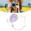 Camera PU Leather Drawstring Bag Purple 6.5oz 1