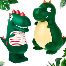 2 Pcs Unbreakable Cute Dinosaur Money Bank Set for Kids Boys Girls, Plastic Coin Box Gift for Christmas Birthday