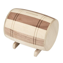 Handmade Wooden Piggy Bank for Kids Secure Money Saving Box Decorative Coin and Cash Storage (Color S)