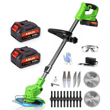 Cordless Weed Wacker 21V with 4.0Ah Battery, Electric Grass Trimmer 4in1 Brush Cutter for Yard