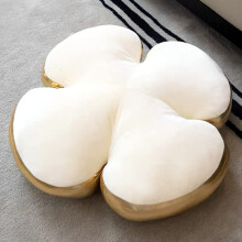 Velvet Throw Pillow Four Leaf Clover Design Plush Decorative Cushion for Sofa Chair or Bed