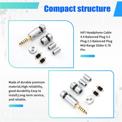 HiFi Headphone Cable 4.4 Balanced Plug 3.5 Plug 2.5 Balanced Plug Mid-Range Slider 0.78 Pin Black 2