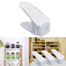10 Stuks Dubbellaags Ruimtebesparend Schoenenrek Opslaghouder, Antislip Schoenenorganizer Opslagidee, Wit