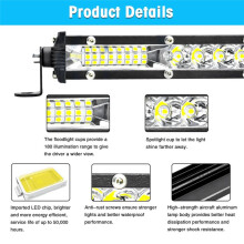 Barra de Luz LED Spot Flood Combo Slim Single Row Lâmpada de ConduçãO LED Off Road Lights Luz de Trabalho LED - 20 Polegadas