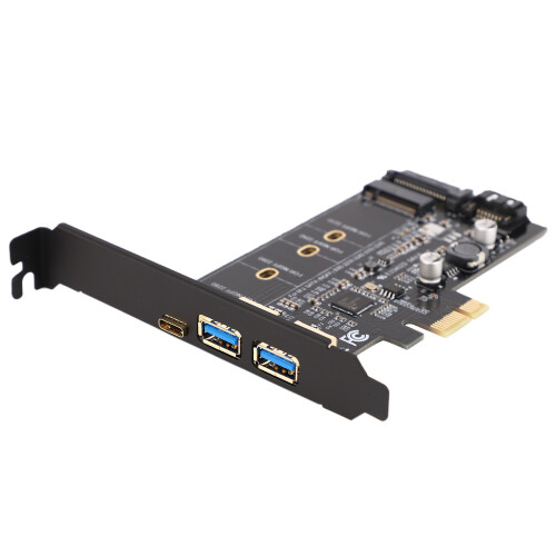 Doppia Scheda USB 3.0 e Type-C M.2 PCIe M2 SSD  B Chiave per PCI-E Controller Riser Card per 2280 2260 2242 2230 NGFF 1