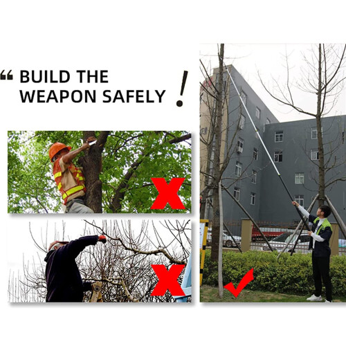 Telescopic Tree Pruner with Saw Blade, 24ft Extendable Pole Lopper for Tall Trees 1