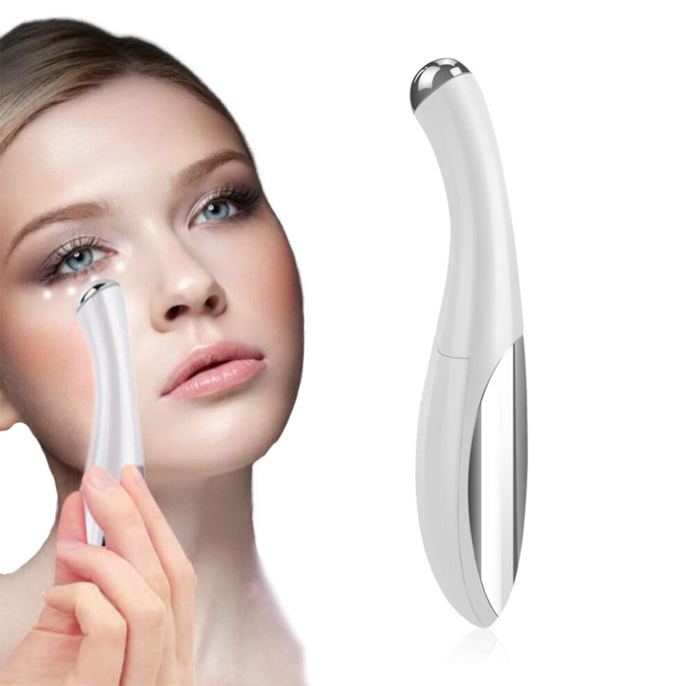 Cream/White Smart Touch Eye Massager Wand For Puffiness, Wrinkles And Eye Absorption