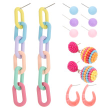 1Set Acrylic Kettingoorbellen Hangers Assorti Vrouwen Modieus