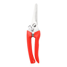 7' Stainless Steel Garden Shears, Sharp Pruning Scissors with Ergonomic Grip and Safety Lock for Plants (Red Straight)