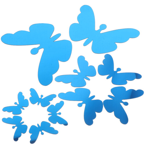 35Pz Stickers 3D Farfalla Specchiata Acrilico Per Decorazioni Muro