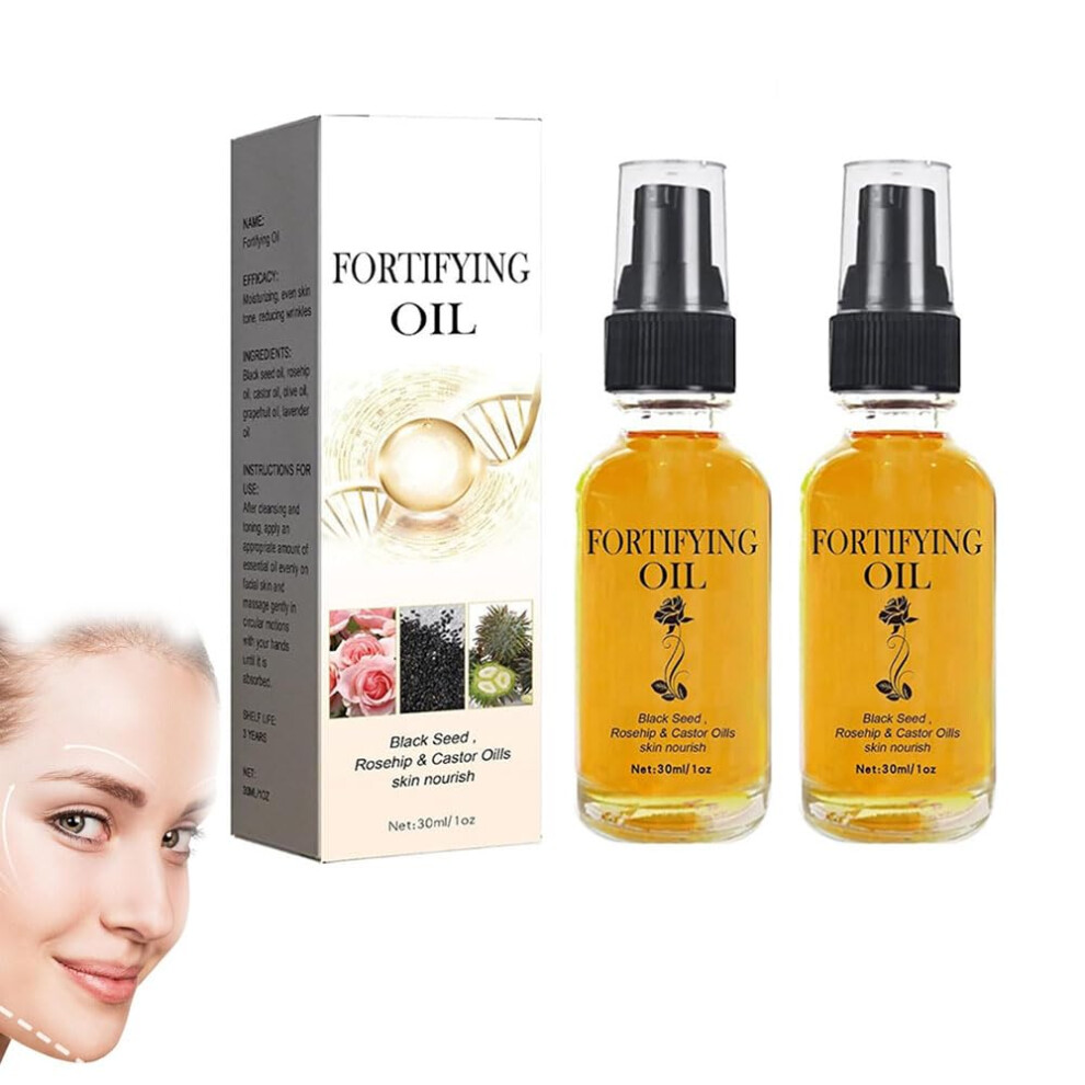 2PCS Castor and Rosehip Facial Oil Set for Deep Hydration and Smooth Skin Texture Natural Skincare