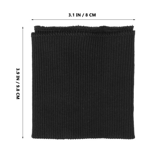 1Paar Stretch Polyester Rib Manchetten Zwart Voor Jas, DIY 1