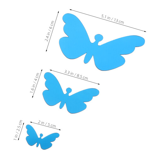 35Pz Stickers 3D Farfalla Specchiata Acrilico Per Decorazioni Muro 1