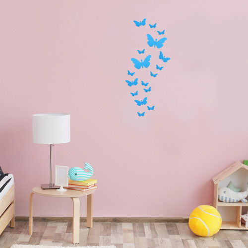 35Pz Stickers 3D Farfalla Specchiata Acrilico Per Decorazioni Muro 2