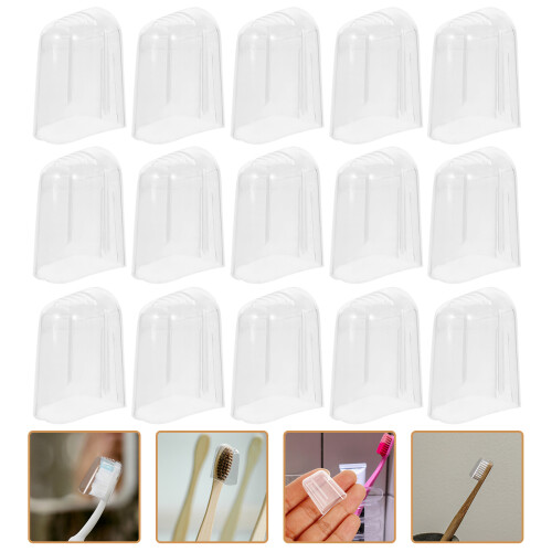 24Pz Coperture Protettive Testine Spazzolino Trasparenti PP 1