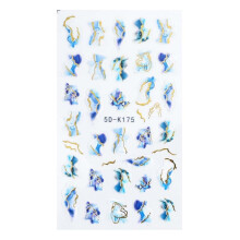 Gold and Blue Marble Nail Stickers for Women Self Adhesive Nail Art Decals Beginner Friendly Manicure