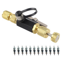 Valve Cores Removal Tool with 12 Valve Core for 1/4-Inch and 5/16-Inch Vacuum-Rated 20 Microns Core Disassembly
