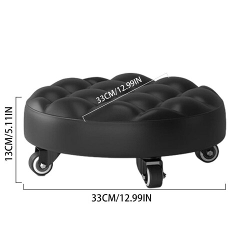 Rolling Mechanic Stool with Smooth Casters, Low Profile Work Seat for Car , Black 2