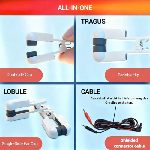 2 Pair Ear Clip Electrode Double-Sided Rubber  Comfortable, Compatible for Tens Unit & CES Stimulation 1