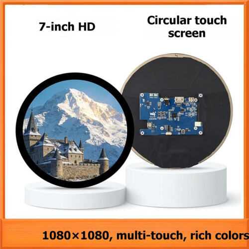 7inch Round Touch Display 1080x1080 IPS LCD for Raspberry Pi for Enhanced Learning and Education