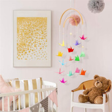 Mobiel voor de Babykamer, Wiegbel, Plafondwindgong, Houten Windgong, Hangend B