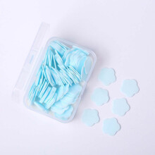 100pcs Blue Portable Soap Paper FlowerShaped Hand Wash Sheets for Travel and Outdoor Cleaning