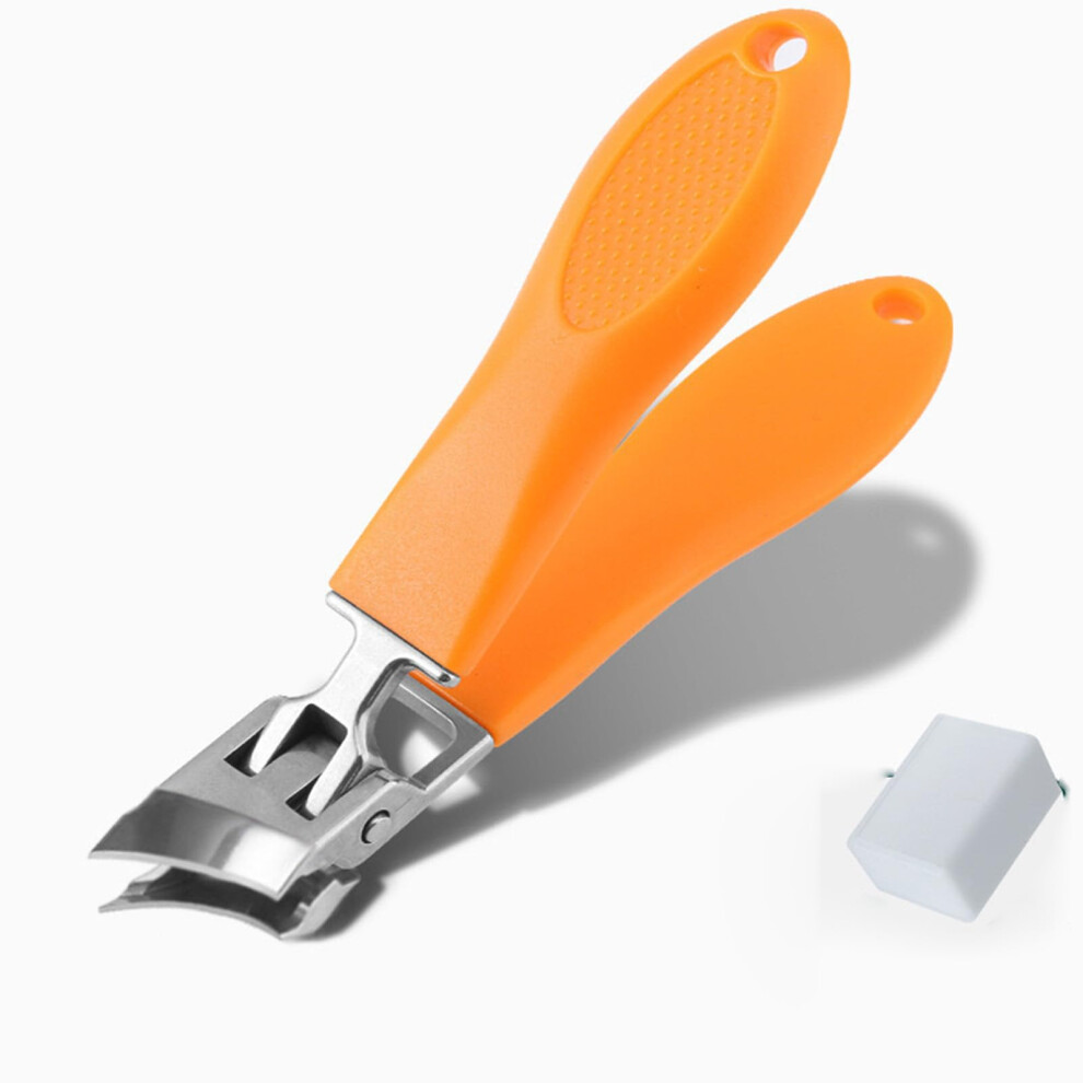 Toenail Clippers for Thick Nails, Wide Jaw Nail Clipper with AntiSplash Catcher and Safety Lock Cover