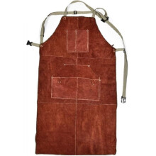Leather Welding Apron for Men with 6 Pockets, Heavy Duty Heat and Flame Resistant Apron for DIY Projects