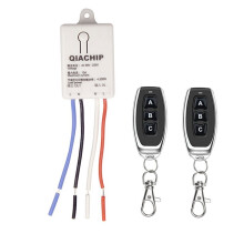 Controlador de Luz LED com Interruptor de Controle Remoto Sem Fio de 433 MHz AC90-250 V + 2 Controles Remotos de 3 Teclas de 433 MHz para Portas