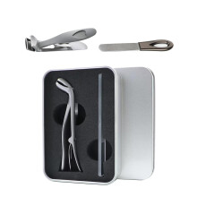 Ergonomic Angled Head Toenail Clippers for Thick Nails with Comfort Grip Handle and Storage Box