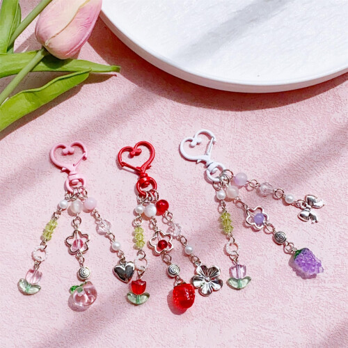 Acrylic Fruit Flower Phone Charm Lanyard Strap with AntiDrop Secure Design and Universal Compatibility 1