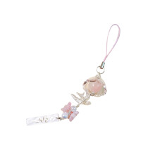 Stylish Pink Phone Lanyard for Women, Acrylic Strap with Bell Pendant, Fashion Accessory for Bag or Keychain