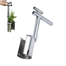 Heavy Duty Stainless Steel Bulb Planter with Ergonomic T‑Handle, Rust Resistant Garden Transplanter Tool for Flower Bulbs and Seedlings, 1PC