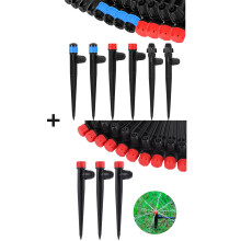 110 Pcs 1/4 Inch Adjustable Drip Irrigation Emitters and Micro Sprinkler Nozzles, 360 Flow Control Garden Watering Kit