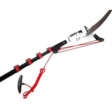 18FT Telescopic Tree Pruner 2in1 Pole Saw with Sharp 65Mn Blade for Reach Garden Trimming