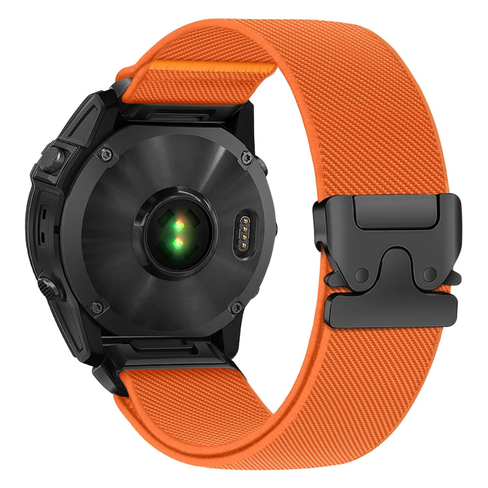 22Mm Quickfit Nylon Watch Band, Breathable Fabric Replacement For Garmin Fenix 8 7 6 5 Pro Forerunner 965 955 945 Instinct 2 Epix 2 Orange 9330225165873