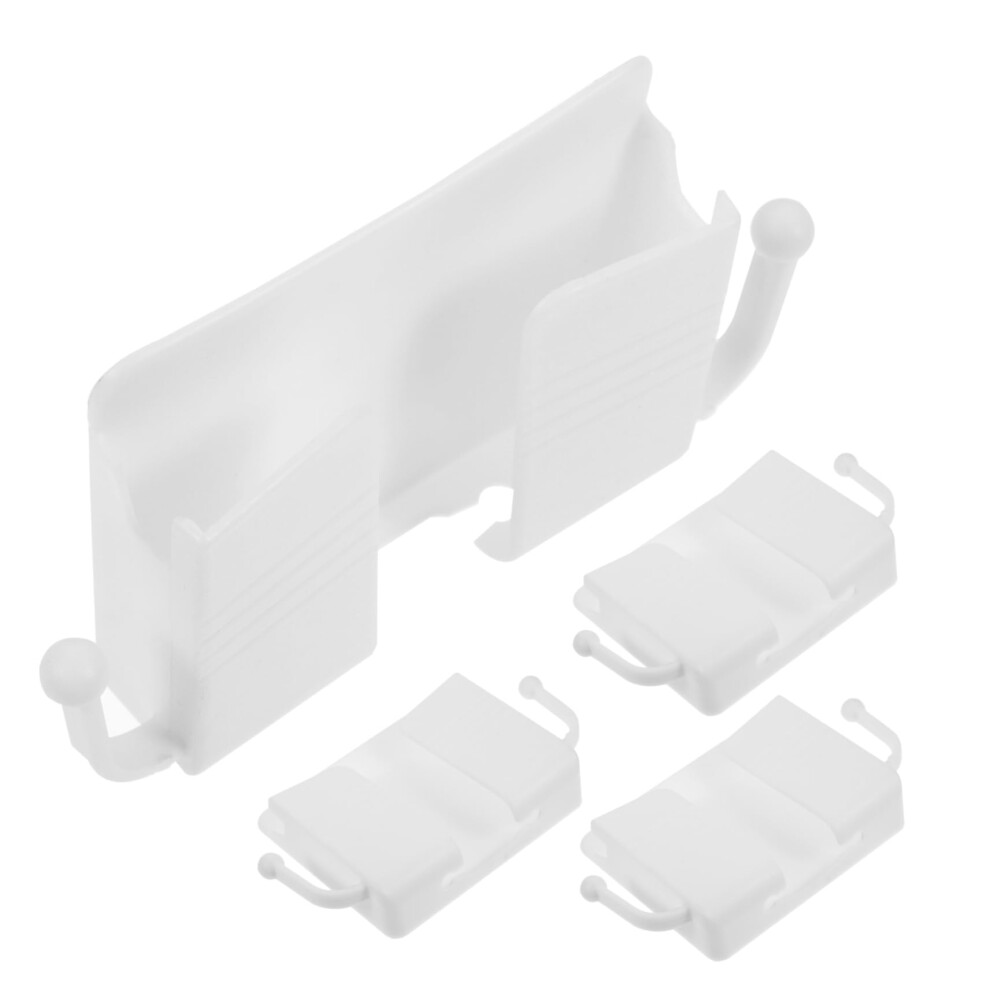 4Pcs Wall Mount Phone Holder Set, Spacesaving Cell Phone And Remote Organizer With Hooks For Bedroom And Bathroom White 9073542843641