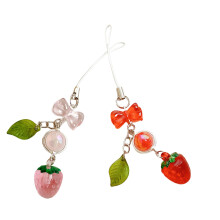 Aesthetic Strawberry Leaf Phone Strap Lanyard for Travel, Cute AntiDrop and Hands Design