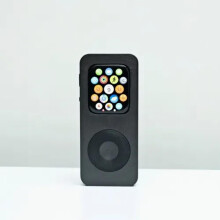 Retro iPod Style Case for Apple Watch 42mm, Durable 3D Printed Protective Cover for SE/5/6/7/8/9/10 Black