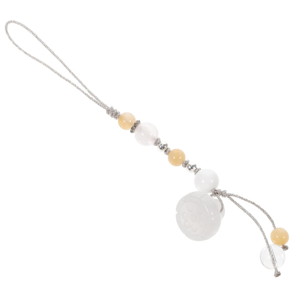 Jade Agate Phone Charm Antidrop Lanyard Strap For Cellphone And Keys Vintage Style White 9092120324730