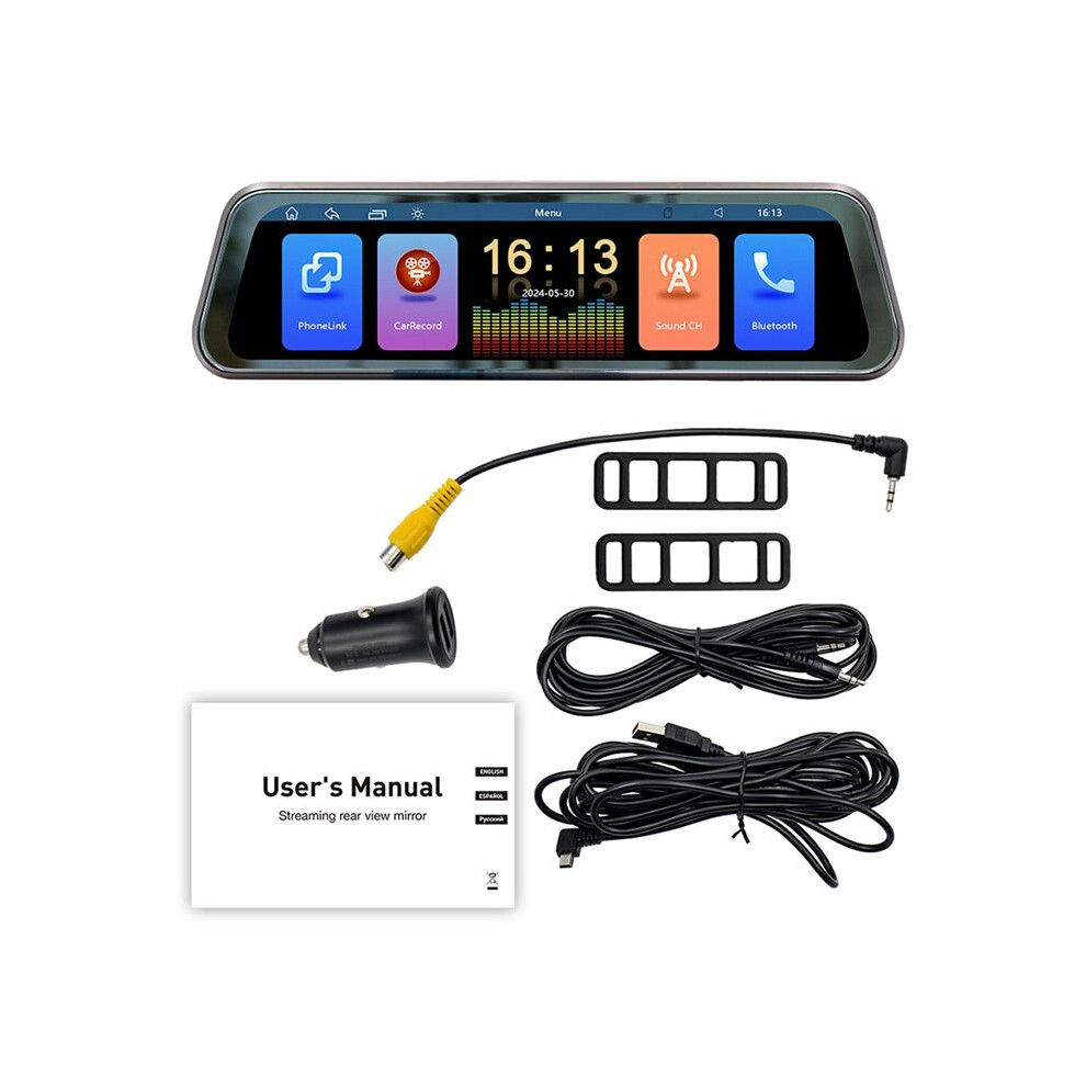 9.36 Inch Touch Screen Wireless Carplay Car Stream Media Dashcam Dvr Rearview Mirror Dash Camera Recorder Night Vision 6031075265494