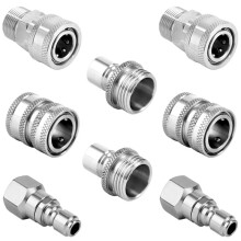 Snelkoppelingsset voor Hogedrukreiniger, Draaibare M22 14 mm Naar 3/8 Inch Snelkoppeling, 3/4 Inch Naar Snelsluiting, voor Hogedrukreiniger, 8 Stuks